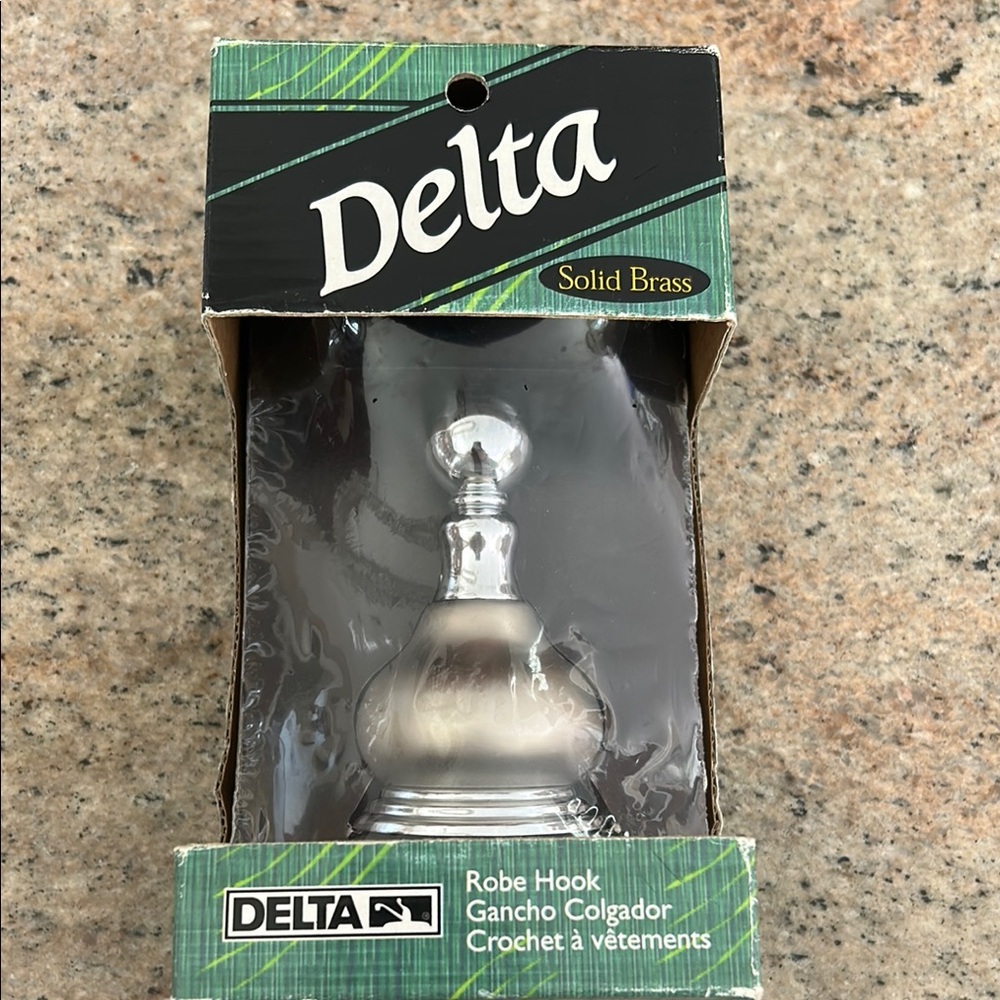 Delta Solid Brass Robe Hook with Silver Finish